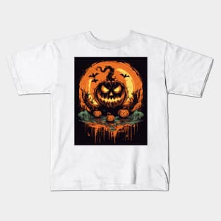 possessed pumpkin during halloween Kids T-Shirt